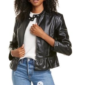 Leather jacket: Gabby Isabella faux leather moto jacket